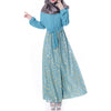 Muslim Robe Chiffon Long Sleeve Dress   sky blue     L - Mega Save Wholesale & Retail - 1