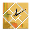 Decoration 3D Geometry Rhombus Mirror Sticking Wall Clock   golden - Mega Save Wholesale & Retail