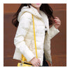Winter Woman Slim Down Coat Splicing Short Chic   white   M - Mega Save Wholesale & Retail - 1