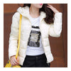 Winter Woman Slim Down Coat Splicing Short Chic   white   M - Mega Save Wholesale & Retail - 2