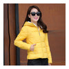 Winter Woman Slim Down Coat Splicing Short Chic   yellow   M - Mega Save Wholesale & Retail - 1