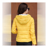 Winter Woman Slim Down Coat Splicing Short Chic   yellow   M - Mega Save Wholesale & Retail - 3