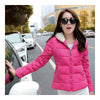 Winter Woman Slim Down Coat Splicing Short Chic   rose   M - Mega Save Wholesale & Retail - 1