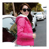 Winter Woman Slim Down Coat Splicing Short Chic   rose   M - Mega Save Wholesale & Retail - 2