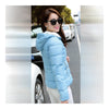 Winter Woman Slim Down Coat Splicing Short Chic   water blue   M - Mega Save Wholesale & Retail - 3