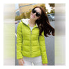 Winter Woman Slim Down Coat Splicing Short Chic   fluorescent green   M - Mega Save Wholesale & Retail - 2