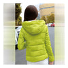 Winter Woman Slim Down Coat Splicing Short Chic   fluorescent green   M - Mega Save Wholesale & Retail - 3