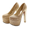 Super High Wedding Shoes Bridal Plus Size Night Club T Stage  golden - Mega Save Wholesale & Retail