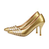 High Heel Plus Size Golden Pointed Shoes in Thin Low-Cut Fashion - Mega Save Wholesale & Retail