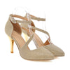 Plus Size Pointed Women Shoes in High Heel & Golden Shade - Mega Save Wholesale & Retail - 1