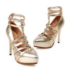 Plus Size Platform Thin Dancing Night Club Shoes in Glossy Golden Shade - Mega Save Wholesale & Retail - 2