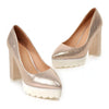 Thick Sole High Heel Thin Shoes Pointed Casual  golden - Mega Save Wholesale & Retail - 2