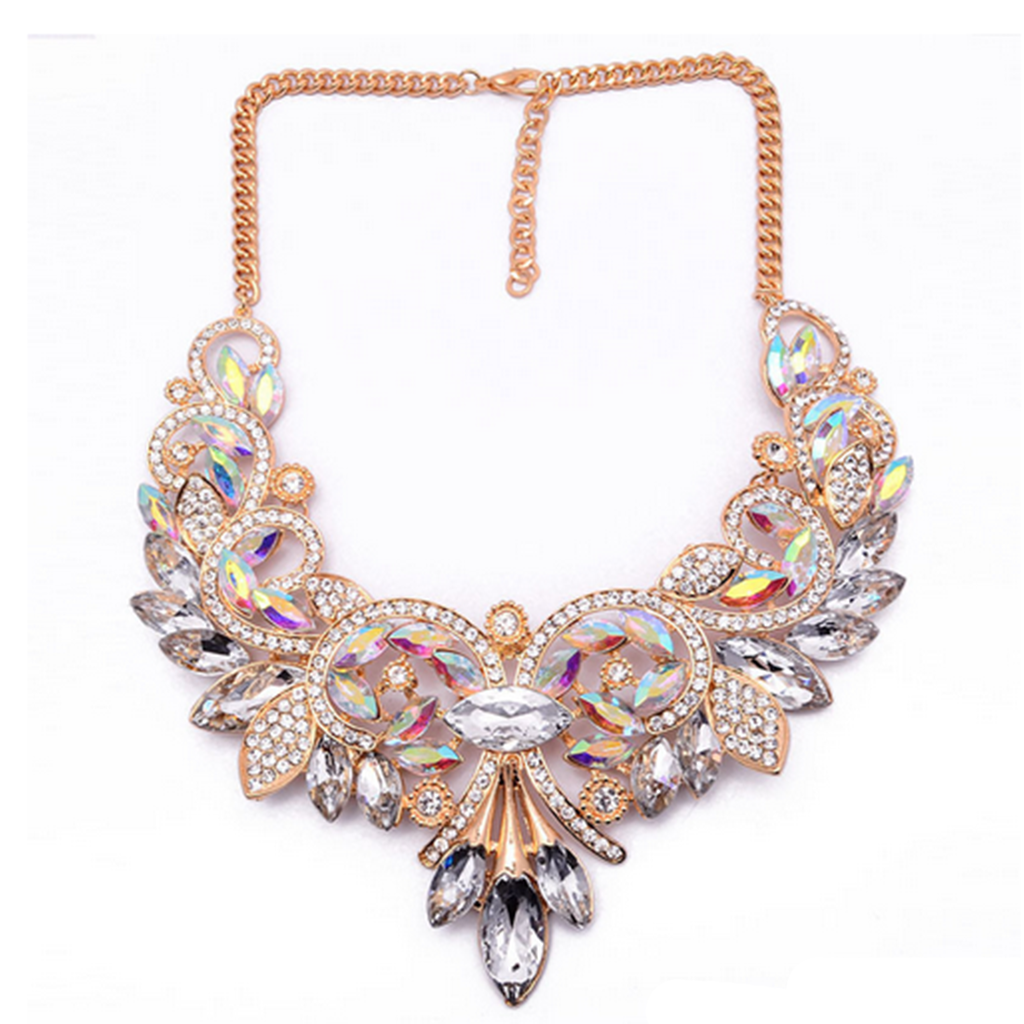 Autumn and Winter New European Big Brand Necklace Fashionable Pattern Woman T Form Necklace  golden - Mega Save Wholesale & Retail