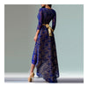 Lace Dress Irregular Bottom Swallow-tailed Slim Sexy Dress   sapphire blue   S - Mega Save Wholesale & Retail - 2