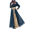 Muslim Long Dress Splicing Chiffon   indigo - Mega Save Wholesale & Retail - 1