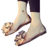 Sandals Peep-toe Bowknot Beach Jelly Shoes Flower  golden shoes pink bowknot - Mega Save Wholesale & Retail