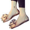 Sandals Peep-toe Bowknot Beach Jelly Shoes Flower  golden shoes pink bowknot  35 - Mega Save Wholesale & Retail