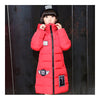 Winter Thick Warm Slim Middle Long Girl Down Coat   red   130cm - Mega Save Wholesale & Retail - 1