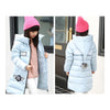Winter Thick Warm Slim Middle Long Girl Down Coat    blue   130cm - Mega Save Wholesale & Retail - 3