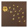 Butterfly Wall Clock Sticking Mirror Living Room    golden - Mega Save Wholesale & Retail