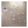 Butterfly Wall Clock Sticking Mirror Living Room   silver - Mega Save Wholesale & Retail