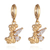 18K Gold Galvanized Zircon Earrings - Mega Save Wholesale & Retail - 1