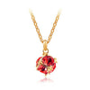 Korean jewelry wholesale crystal ball colorful crystal necklace - Love Cube 1111-46   Gold  red - Mega Save Wholesale & Retail