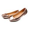 Metal Square Button Flat Thin Shoes Women Plus Size Work  golden  35 - Mega Save Wholesale & Retail