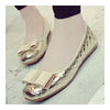 Bowknot Metal Casual Moccasin-gommino Plus Size Mom Thin Shoes  golden - Mega Save Wholesale & Retail - 2