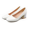 Middle Heel Low-cut Work Thin Shoes  white - Mega Save Wholesale & Retail - 1