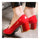 Middle Heel Low-cut Work Thin Shoes   red - Mega Save Wholesale & Retail - 2