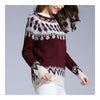 Sweater Round Collar Knitwear Sweet Cute   wine red   S - Mega Save Wholesale & Retail - 2