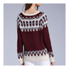 Sweater Round Collar Knitwear Sweet Cute   wine red   S - Mega Save Wholesale & Retail - 3