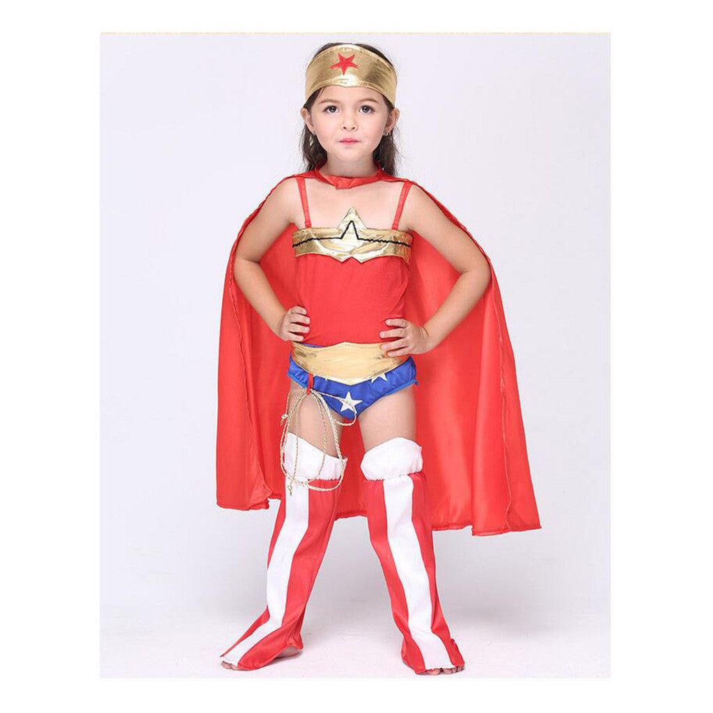 Summer Children Kid Girl Costume Cosplay Anime Superman Dancing Dress Attire - Mega Save Wholesale & Retail