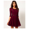 Women Sexy Short Summer Party Prom Cocktail New Formal Lace Homecoming Dress Wine red - Mega Save Wholesale & Retail - 3