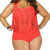 High Waist Fat Tassel Bikini Women Swimwear Swimsuit Europe and America  orange - Mega Save Wholesale & Retail - 1