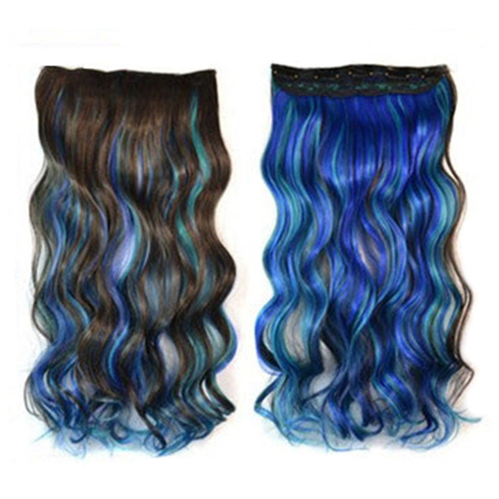 Five Cards Hair Extension Long Curled Hair Wig  19