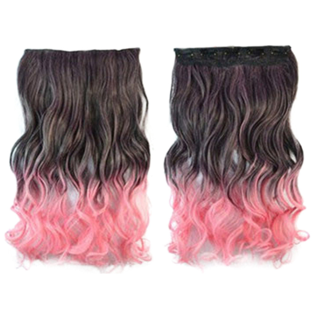 Five Cards Hair Extension Long Curled Hair Wig  3