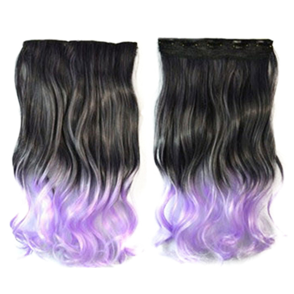 Five Cards Hair Extension Long Curled Hair Wig  4