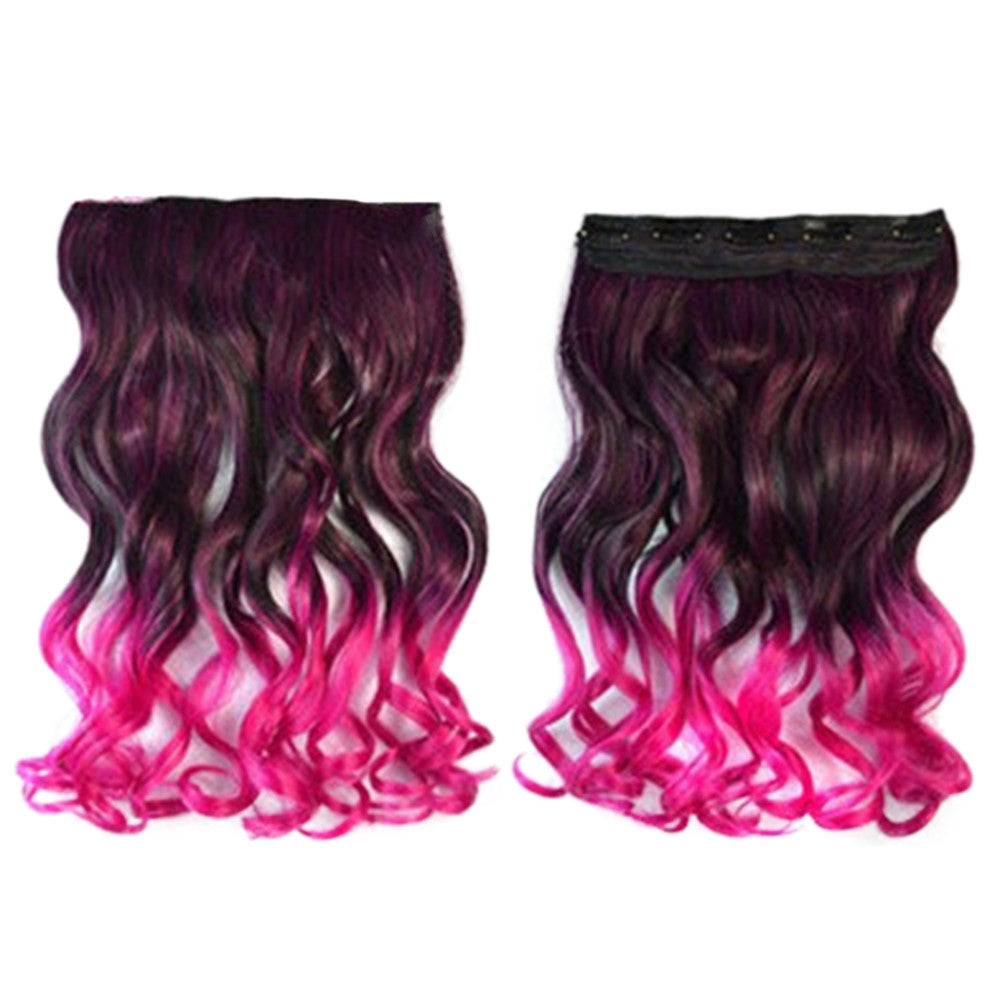 Five Cards Hair Extension Long Curled Hair Wig  7