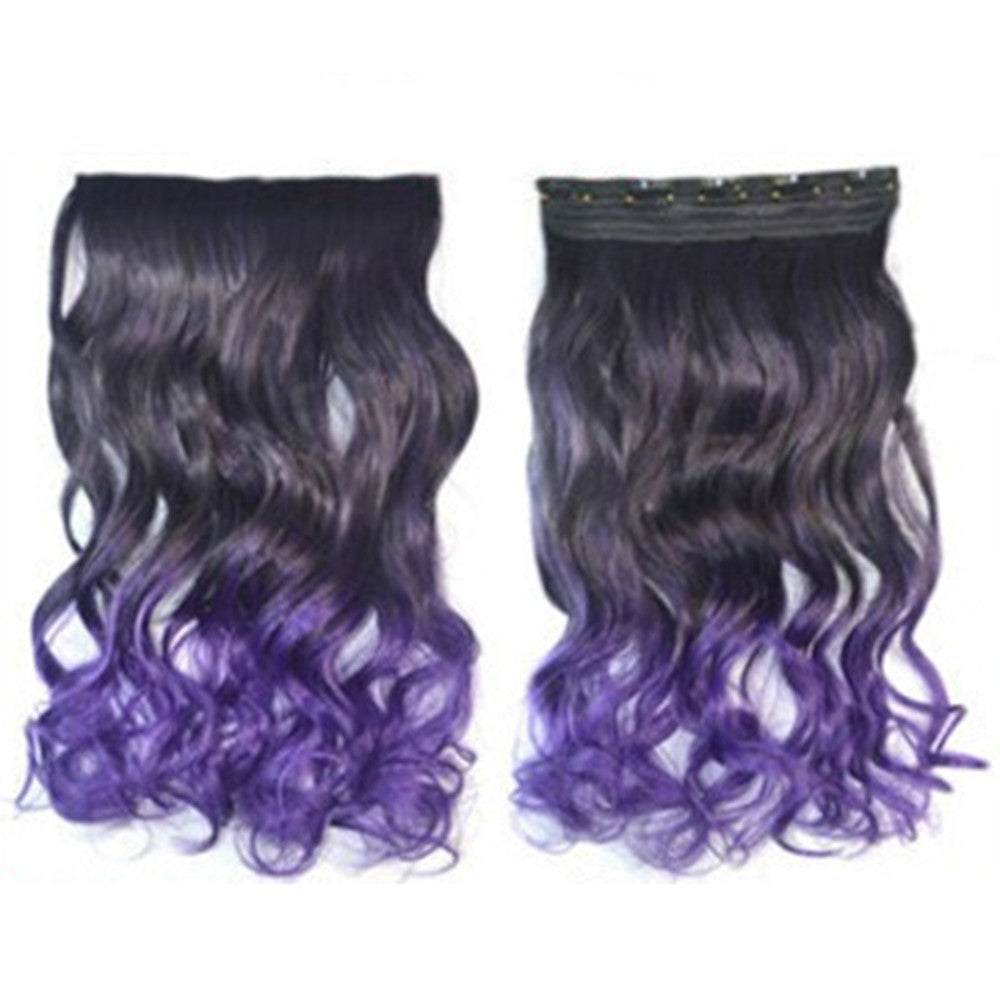 Five Cards Hair Extension Long Curled Hair Wig  9