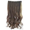 Matte high temperature wire connected hair piece wig piece slightly curled roll piece is not reflective five clip hair piece wholesale   Light brown