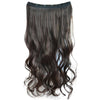 Matte high temperature wire connected hair piece wig piece slightly curled roll piece is not reflective five clip hair piece wholesale   Dark brown