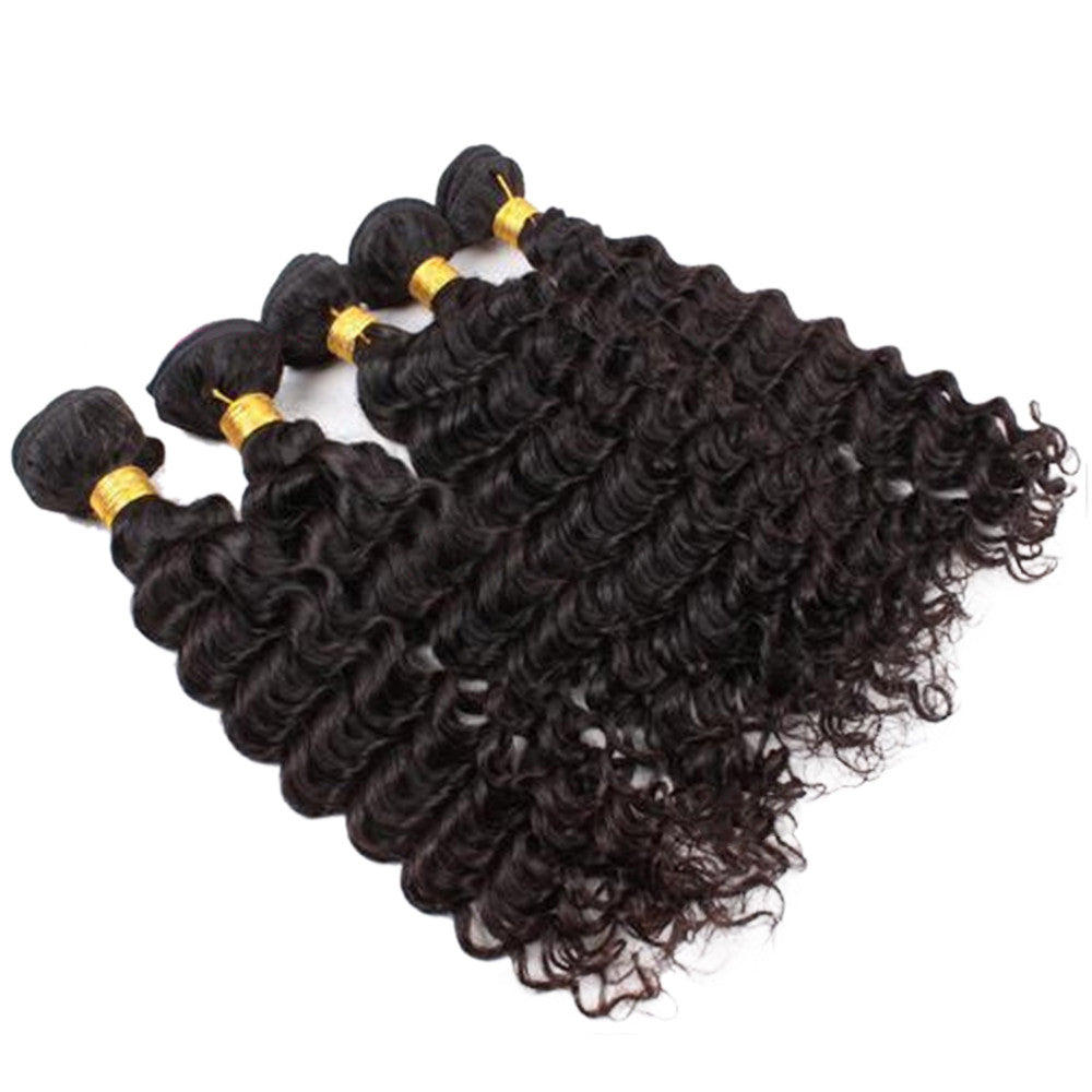 Brazilian Real Hair Weft Small Curled Wig    22 inch