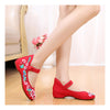 Old Beijing Red Embroidered Square Dance Shoes for Women in National Style with Beautiful Floral Designs - Mega Save Wholesale & Retail - 2