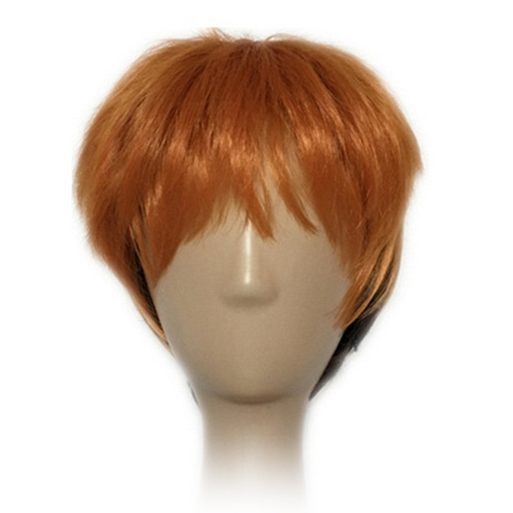 Men Short Hair Orange to Purple Cosplay Wig