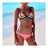 Triangle Chromatic Color Bikini Set Gauze Swimwear Swimsuit  orange + red pants  S - Mega Save Wholesale & Retail