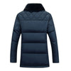 Middle Long Middle Old Age Fur Collar Down Coat   dark blue   M - Mega Save Wholesale & Retail - 3