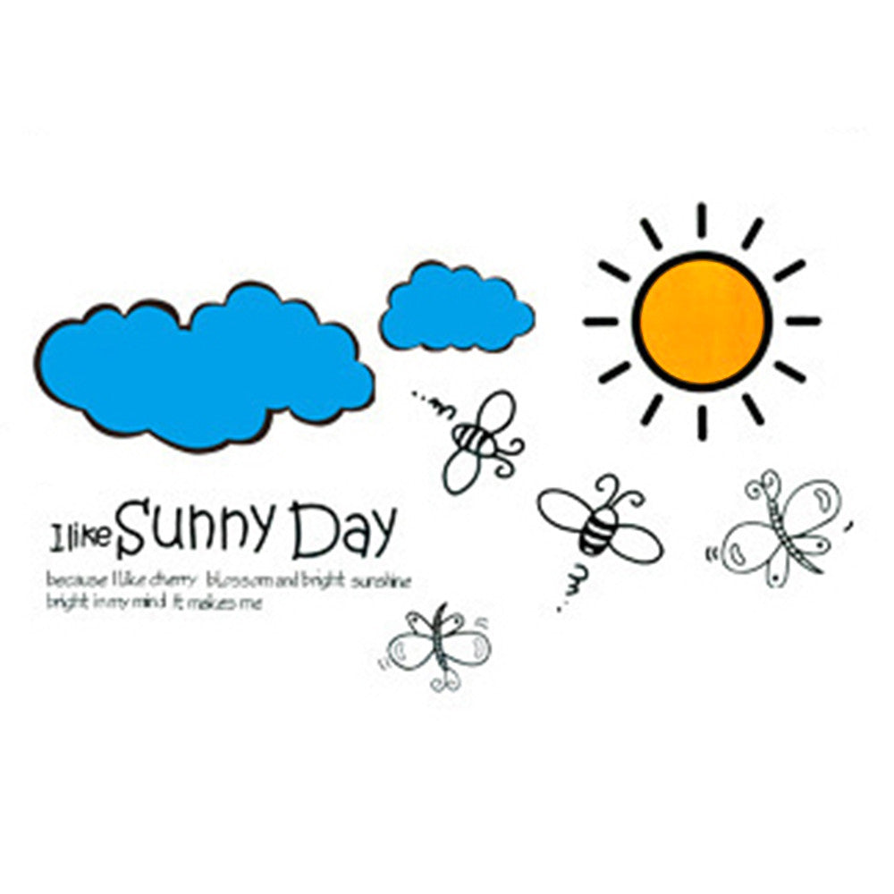 Wallpaper Wall Sticker Blue Sky White Clod Sun - Mega Save Wholesale & Retail - 1
