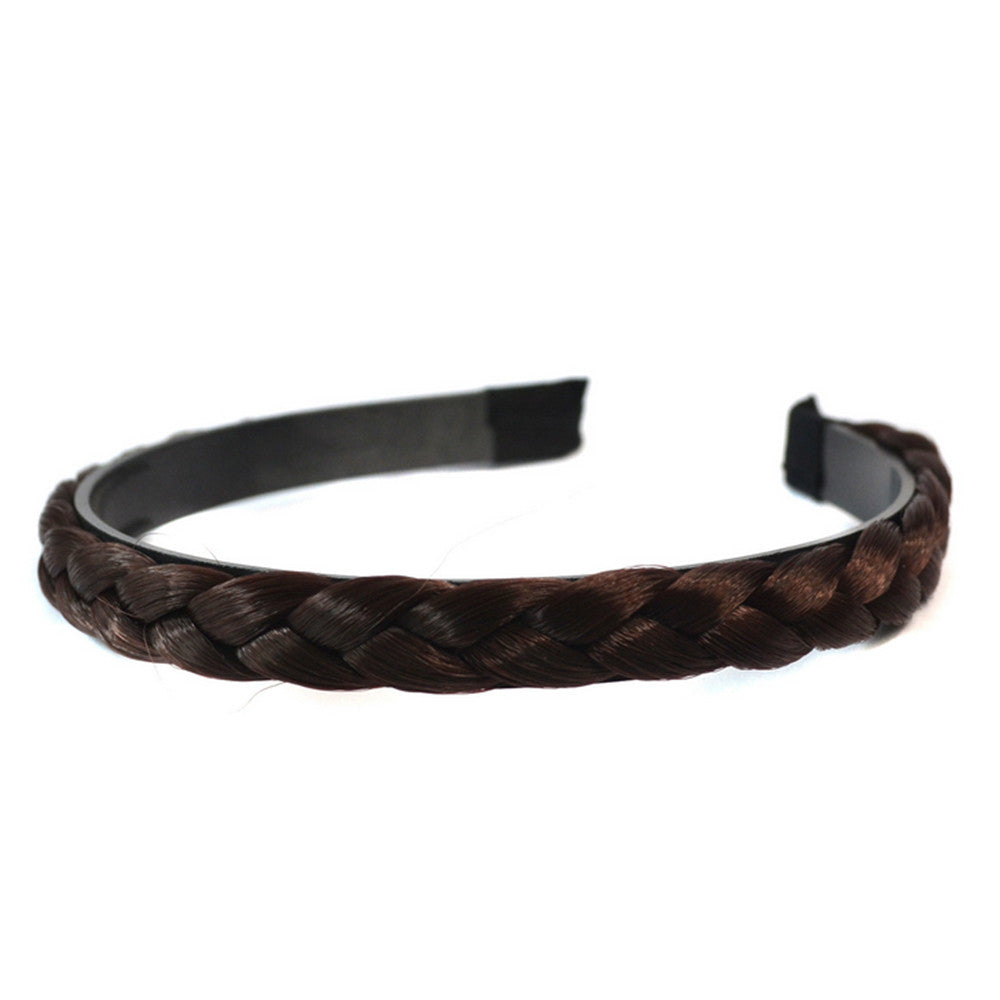 Braid Wig Hair Band Hair Clasp    dark brown